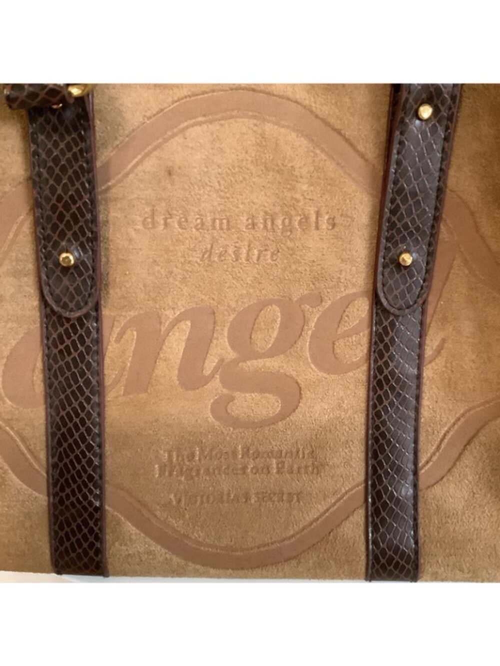 Victoria’s Secret Faux Suede Tan Handbag Purses Vintage (Dream Angel Desire)Used - Picture 7 of 7